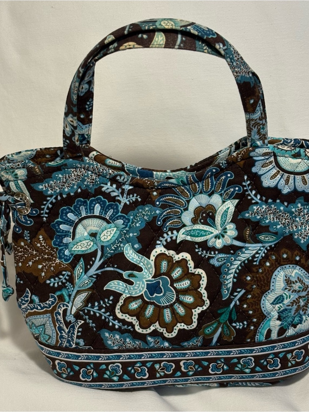 Vera Bradley “JavaBlue” Mini Tote (or Petite Sophia) Vintage Quilted Top Handle